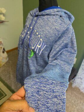 Sport-Tek Pickle Factory Hoodie Womens XL Blue Fishing Graphic Pullover Sweatshi